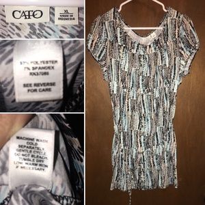 🏵EUC Cato tunic in blue, cream and black🏵
